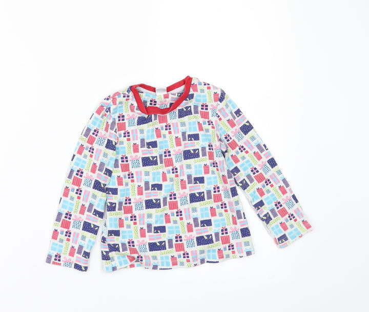Mini Club Girls White Geometric Basic T-Shirt Size 2-3 Years