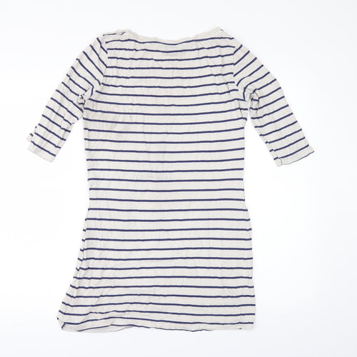 Warehouse Womens Beige Striped  Basic T-Shirt Size 10