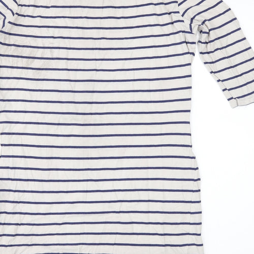 Warehouse Womens Beige Striped  Basic T-Shirt Size 10