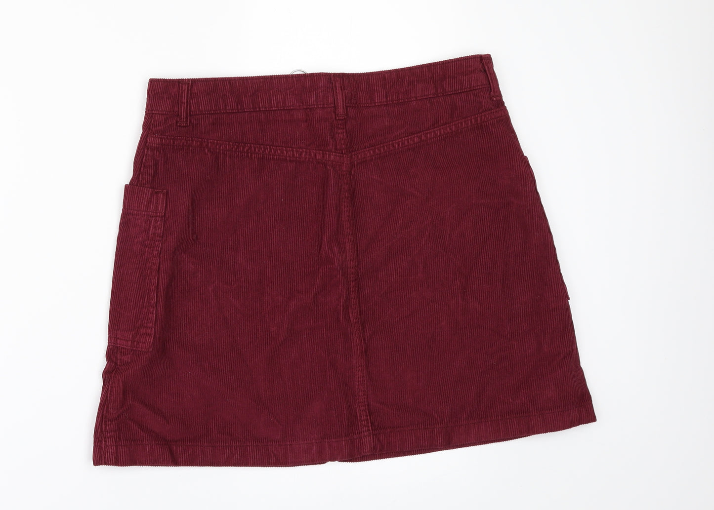 Topshop Womens Red  Corduroy Mini Skirt Size 12