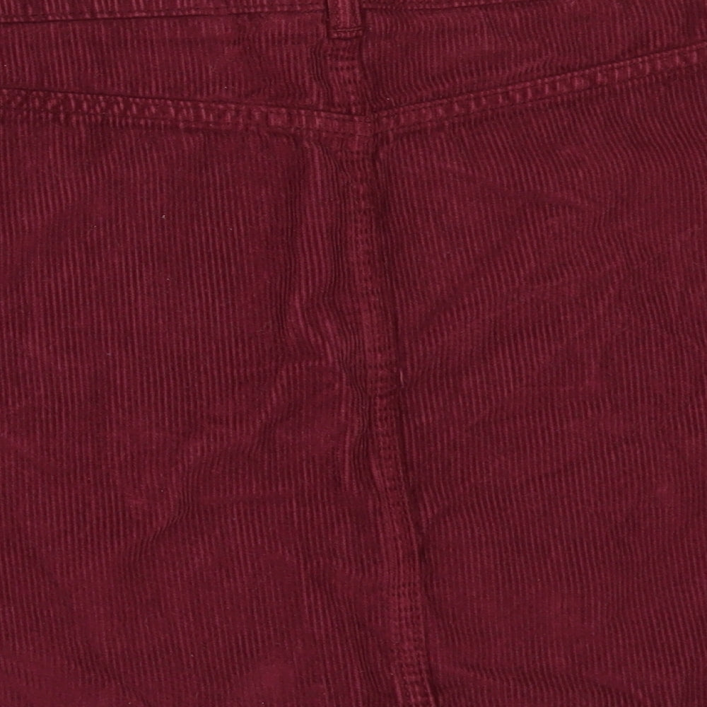 Topshop Womens Red  Corduroy Mini Skirt Size 12