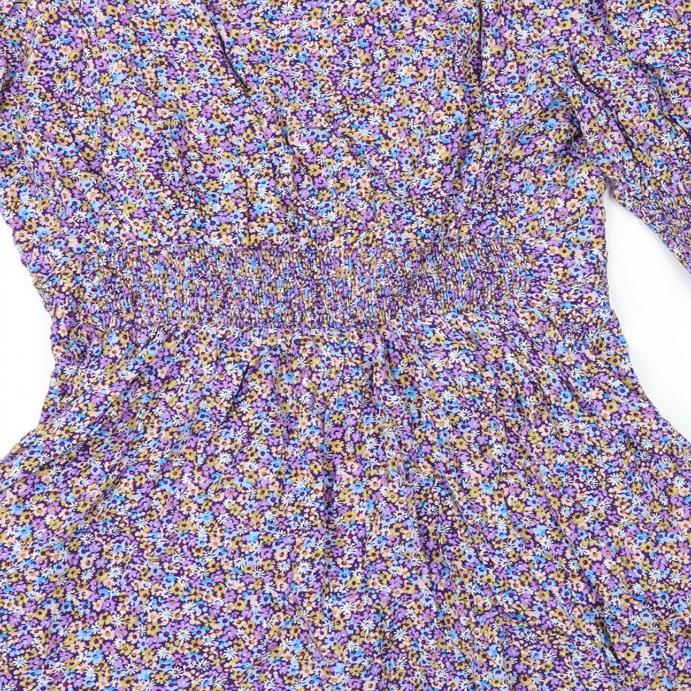 Zara Womens Purple Fair Isle  Fit & Flare  Size M