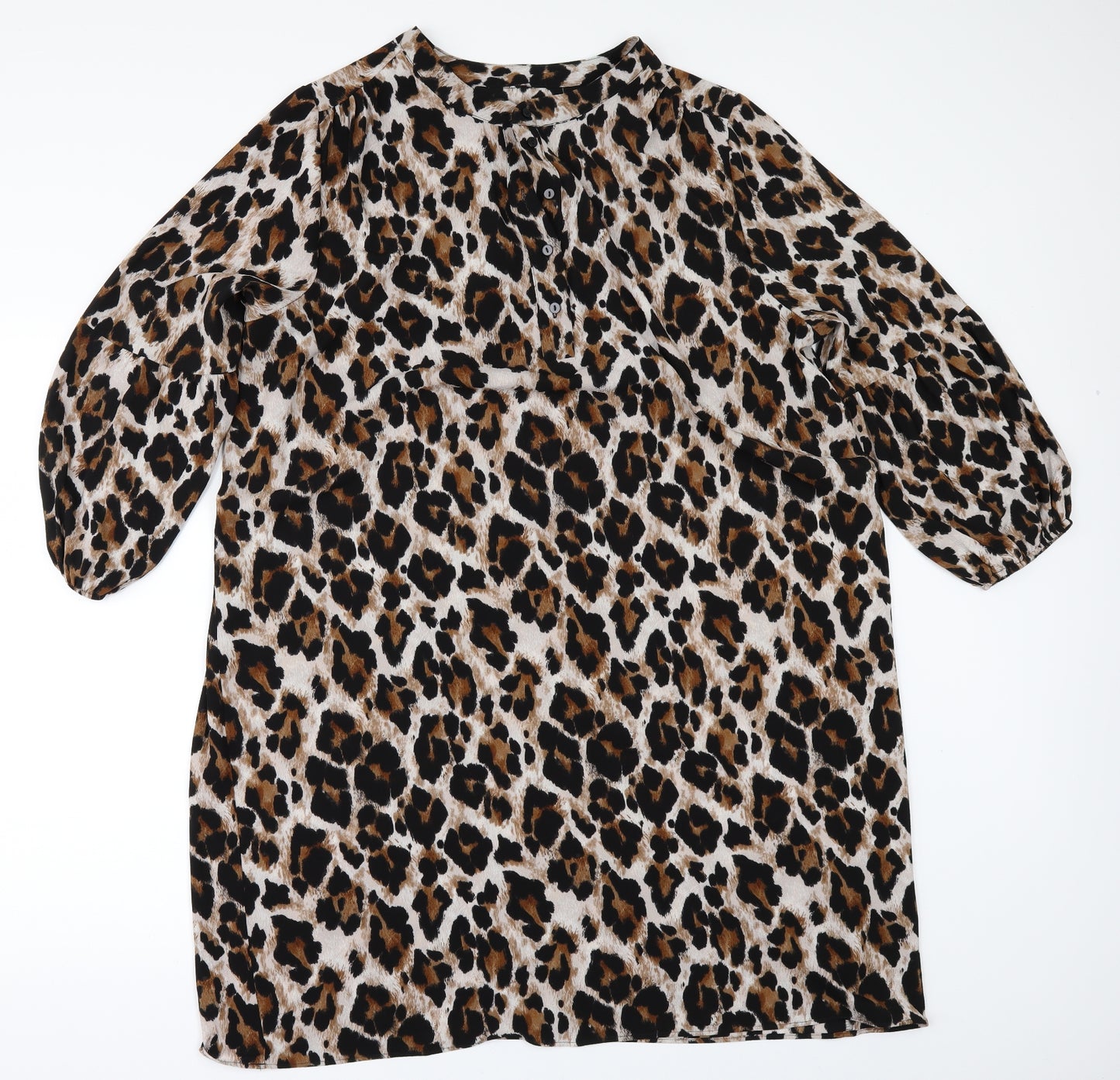 Matalan Womens Brown Animal Print  Tunic Blouse Size 16
