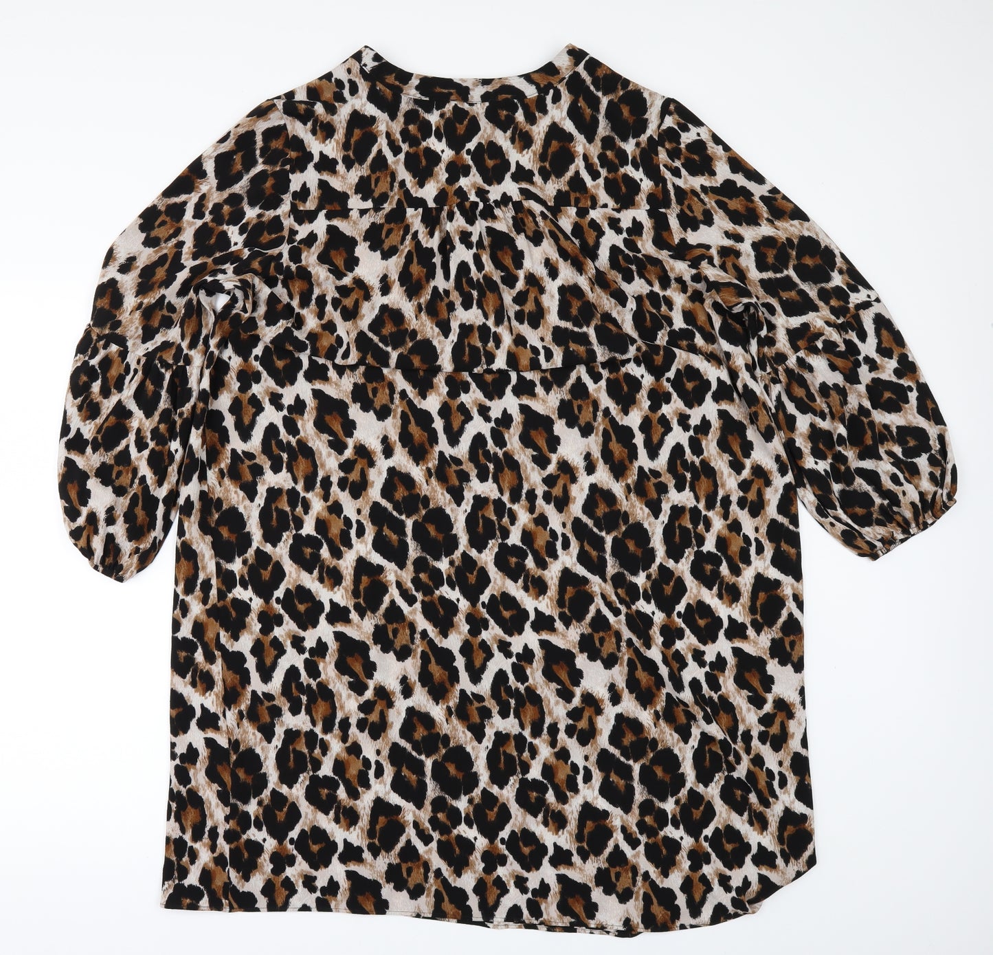 Matalan Womens Brown Animal Print  Tunic Blouse Size 16