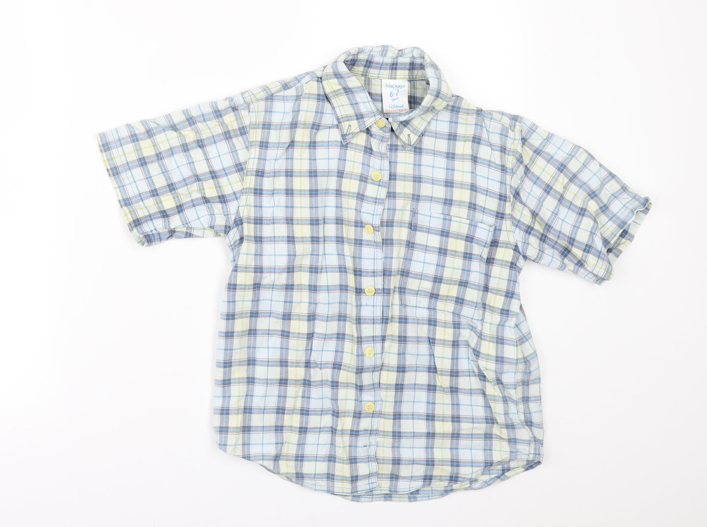 Mackays Boys Black Check  Basic Button-Up Size 6-7 Years