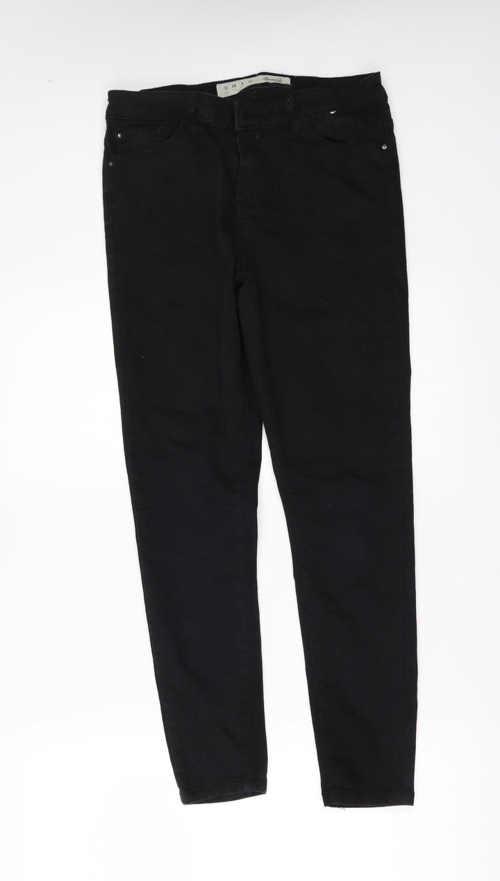 Denim & Co. Womens Black Denim Skinny Jeans Size 12 L27 in