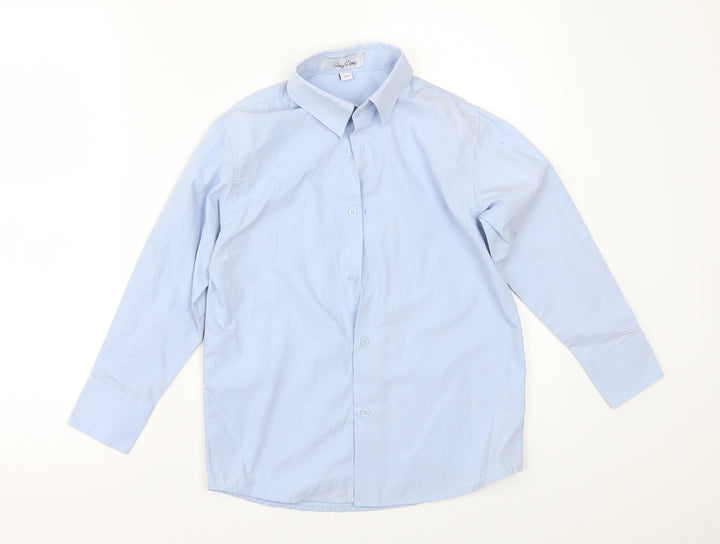 Shiny Penny Boys Blue   Basic Button-Up Size 7-8 Years