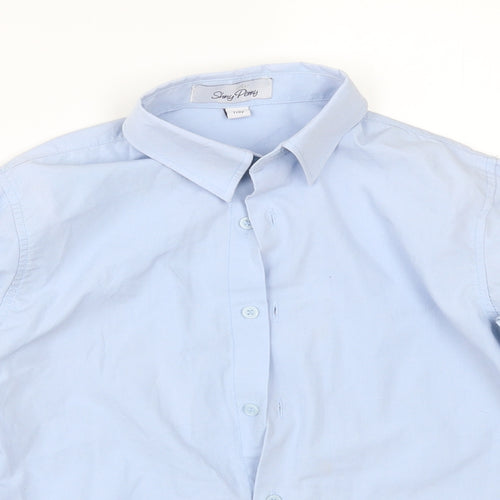 Shiny Penny Boys Blue   Basic Button-Up Size 7-8 Years