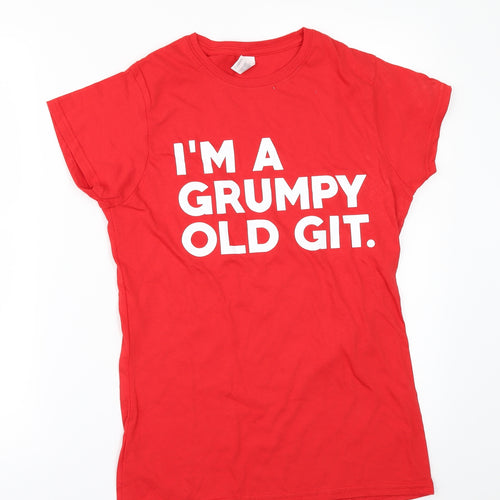 Gildan Mens Red    T-Shirt Size M  - IM A GRUMPY OLD GIT