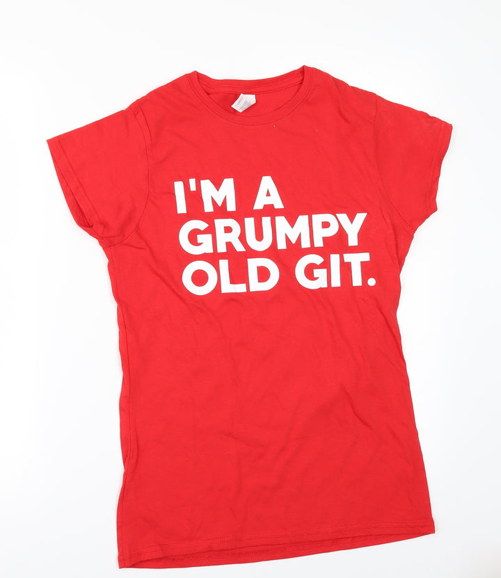 Gildan Mens Red T-Shirt Size M - IM A GRUMPY OLD GIT
