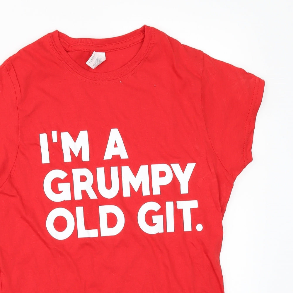 Gildan Mens Red    T-Shirt Size M  - IM A GRUMPY OLD GIT