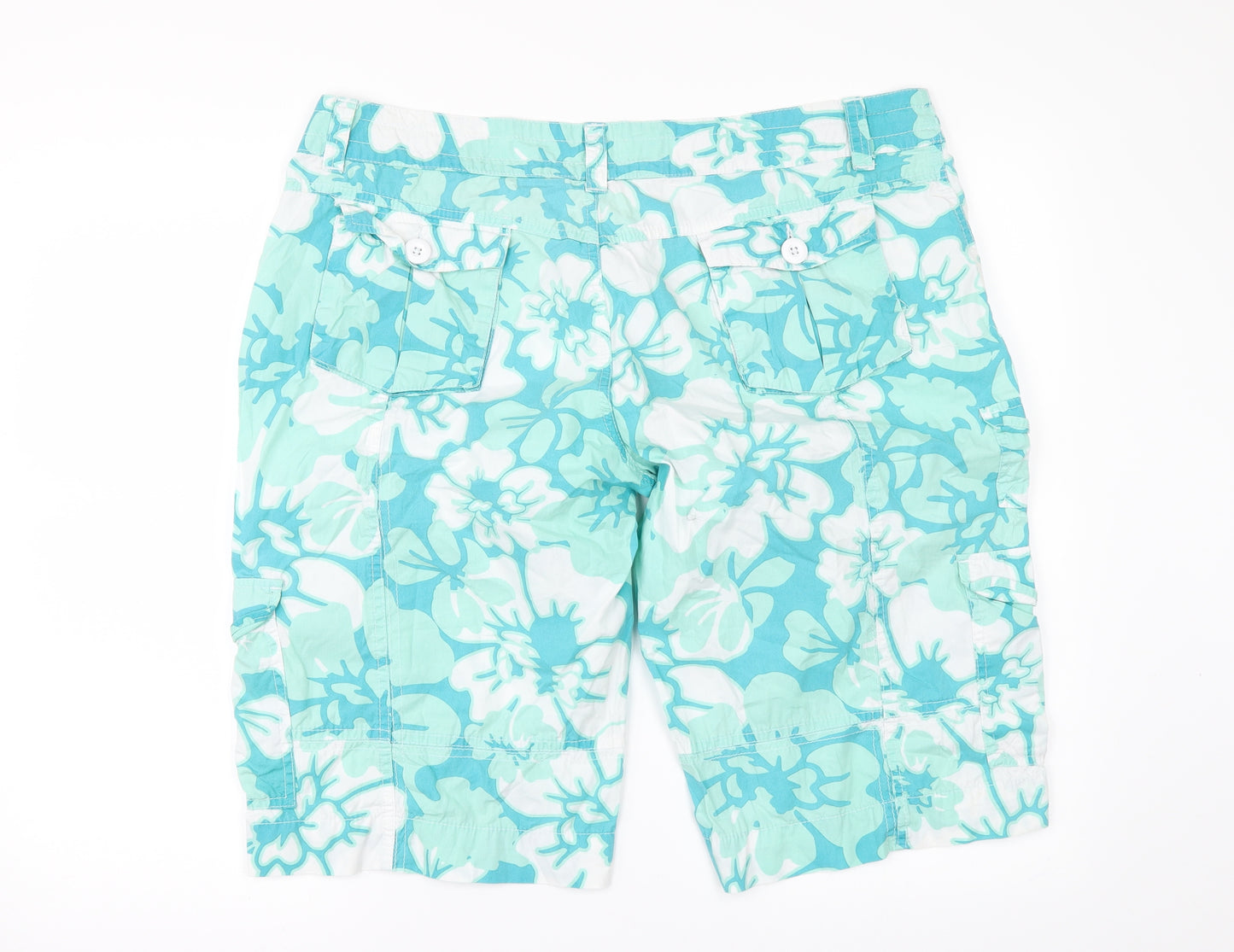 Papaya Womens Green Floral  Bermuda Shorts Size 16