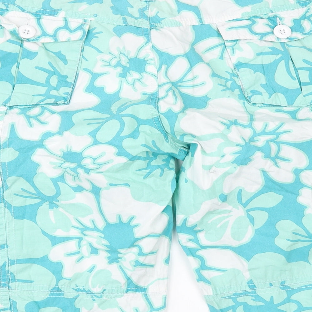 Papaya Womens Green Floral  Bermuda Shorts Size 16