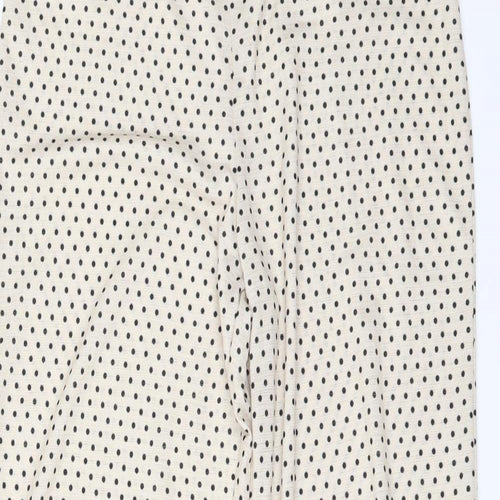 ASOS Womens Ivory Polka Dot  Trousers  Size 8 L31 in - Split down side