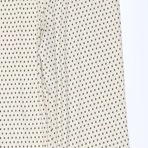 ASOS Womens Ivory Polka Dot  Trousers  Size 8 L31 in - Split down side