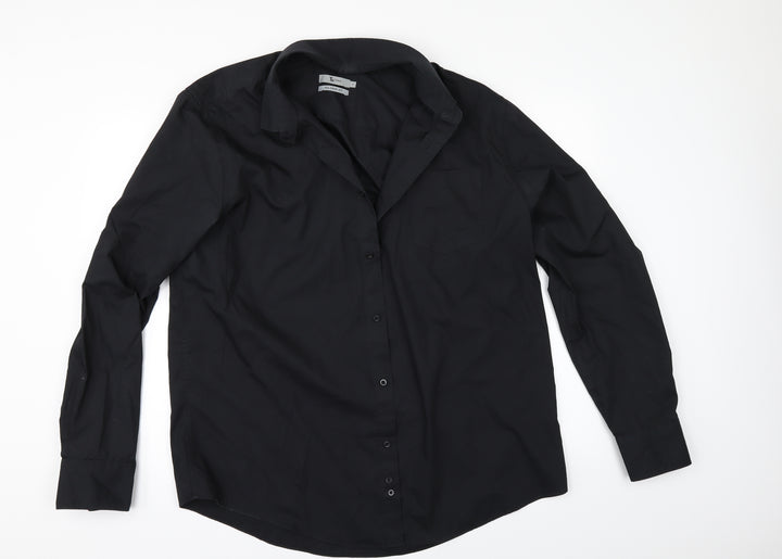 TU Mens Black Button-Up
