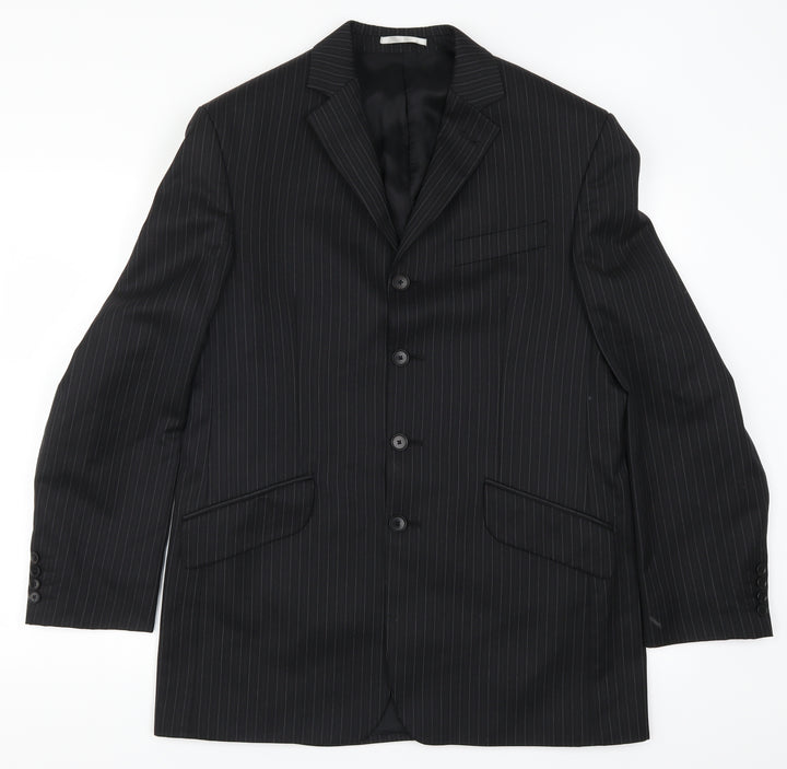 NEXT Womens Blue Striped  Jacket Suit Jacket Size 4