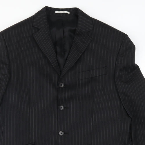 NEXT Womens Blue Striped  Jacket Suit Jacket Size 4