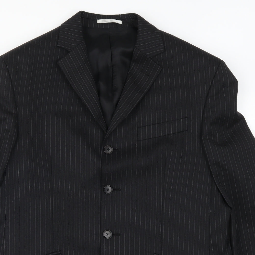 NEXT Womens Blue Striped  Jacket Suit Jacket Size 4