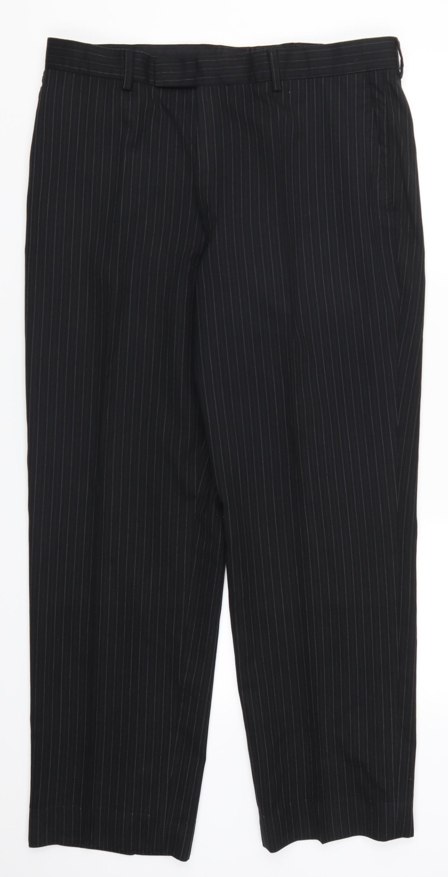 NEXT Mens Black Striped  Trousers  Size 36 L29 in
