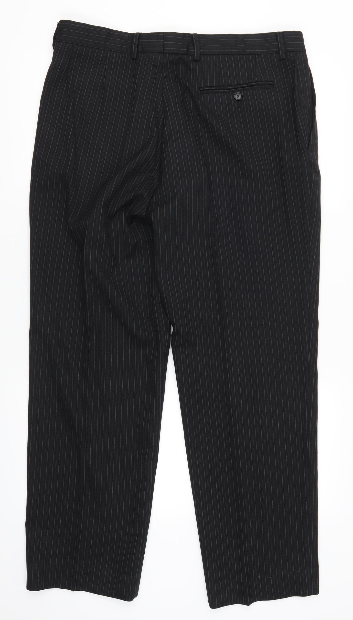 NEXT Mens Black Striped  Trousers  Size 36 L29 in