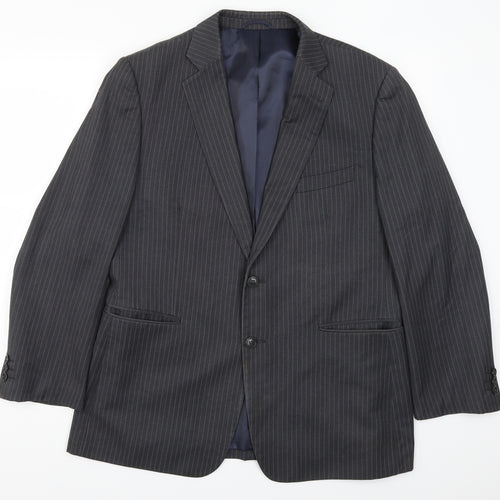 Jack Reid Mens Grey Striped  Jacket Suit Jacket Size 42