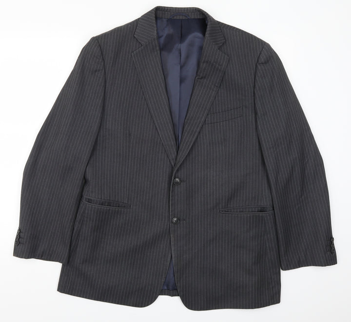 Jack Reid Mens Grey Striped  Jacket Suit Jacket Size 42