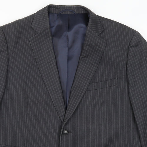 Jack Reid Mens Grey Striped  Jacket Suit Jacket Size 42