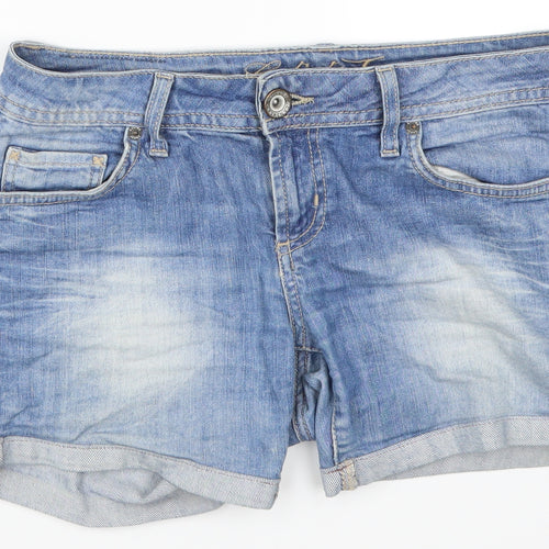 Colins Womens Blue  Denim Hot Pants Shorts Size 28 in