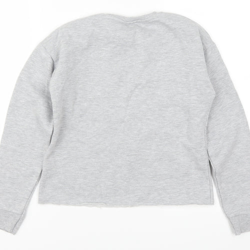 Matalan Girls Grey   Pullover Sweatshirt Size 12 Years  - Butterfly
