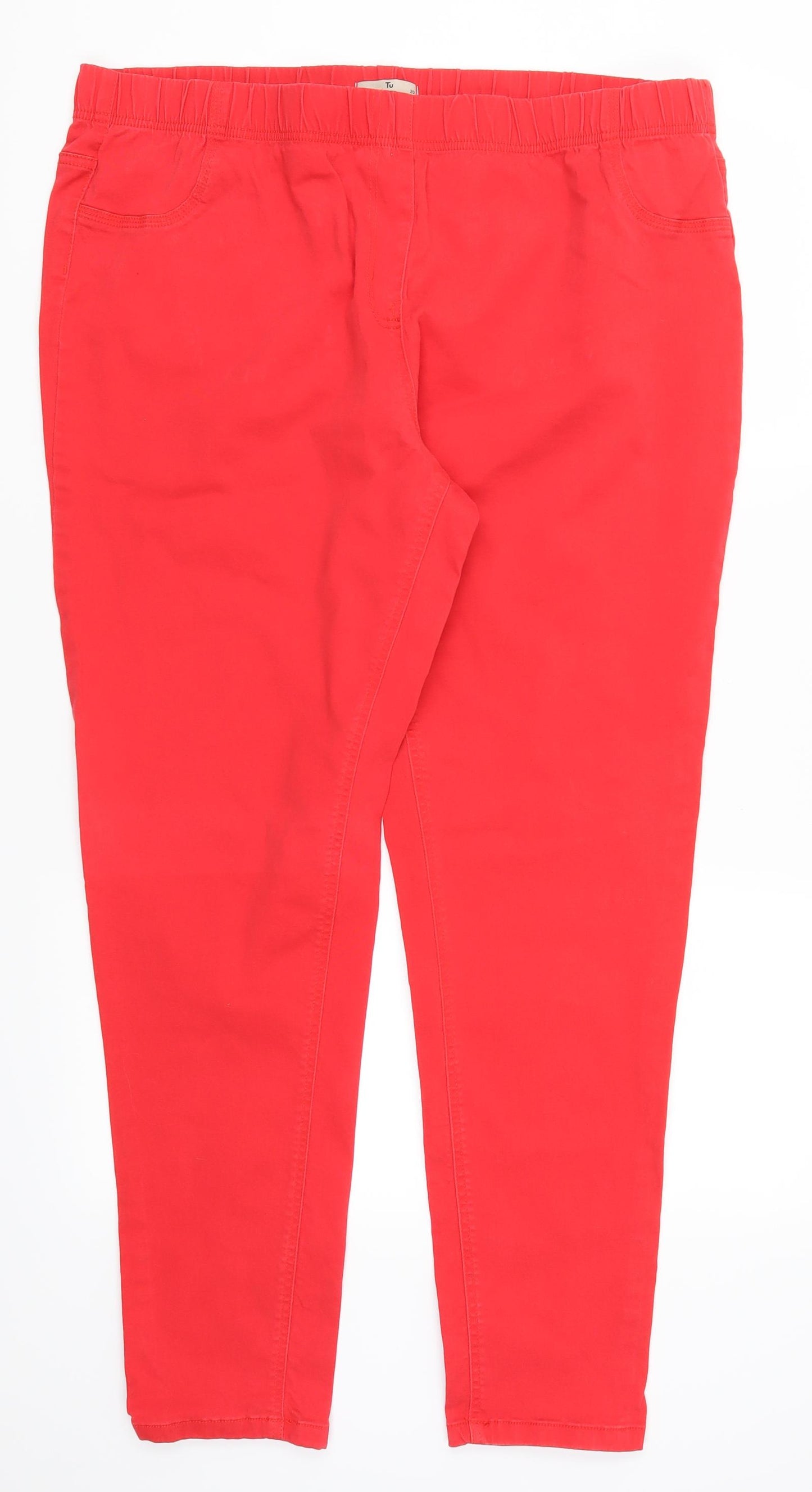 TU Womens Red  Denim Jegging Jeans Size 20 L29 in