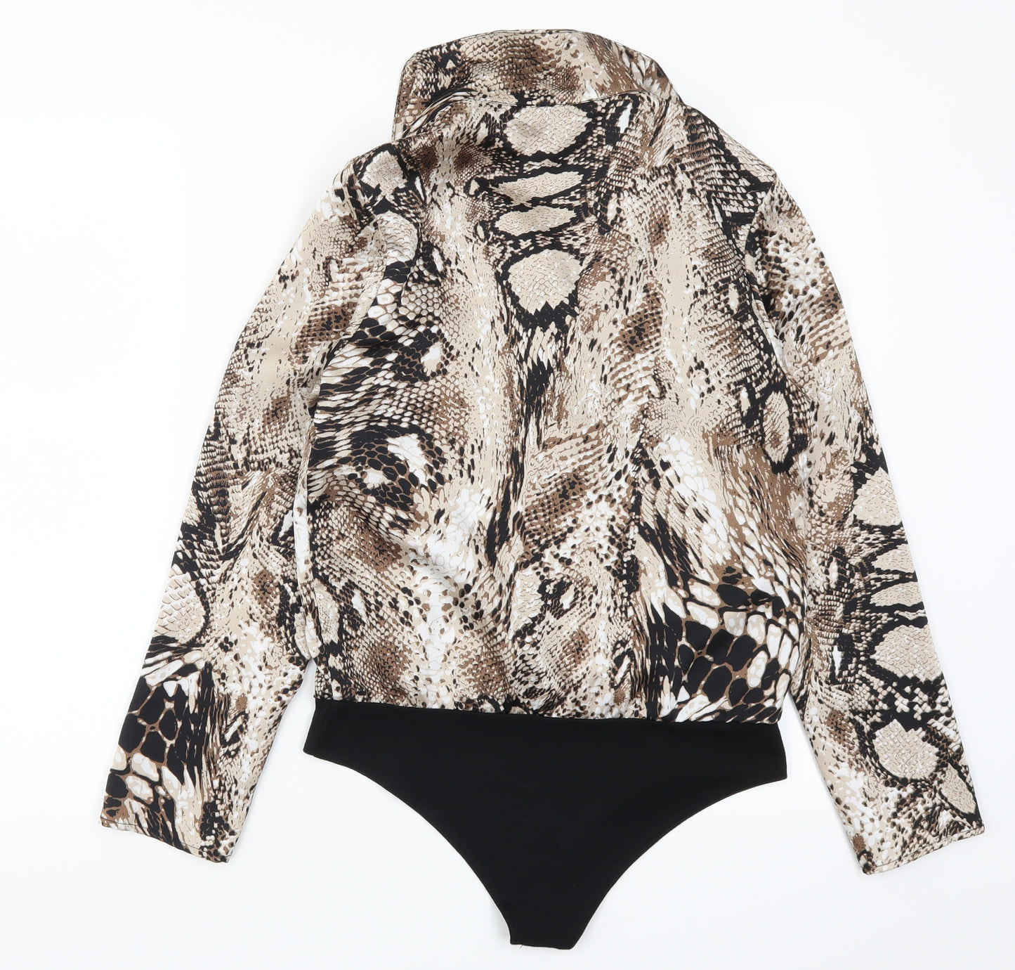 Quiz Womens Brown Animal Print  Bodysuit One-Piece Size 10