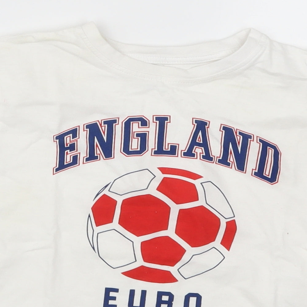 Primark Boys White   Basic T-Shirt Size 6-7 Years  - England Euro 2020