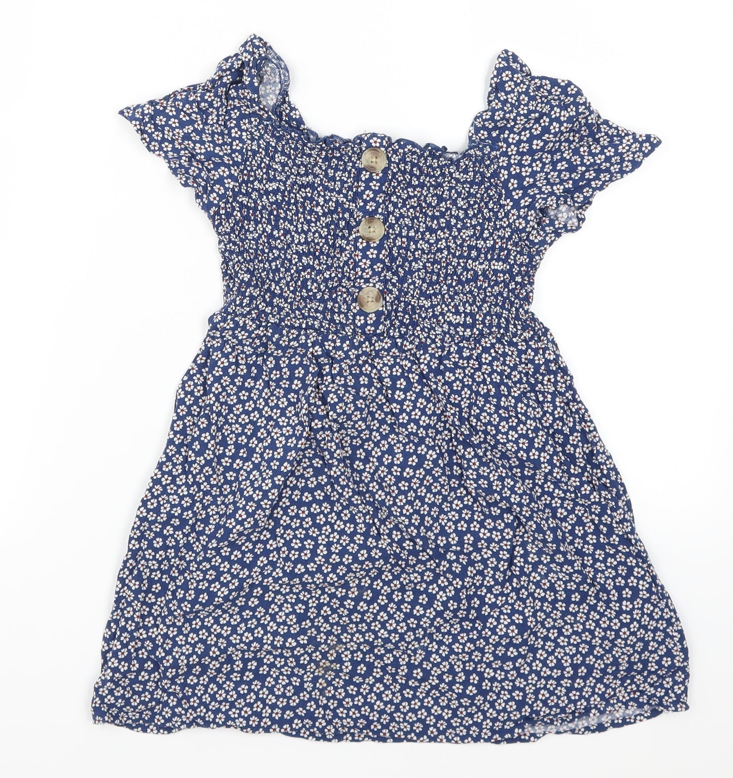 Primark Girls Blue Floral  A-Line  Size 7-8 Years