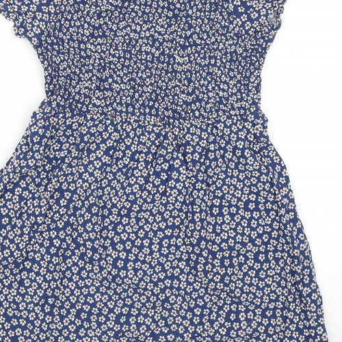 Primark Girls Blue Floral  A-Line  Size 7-8 Years