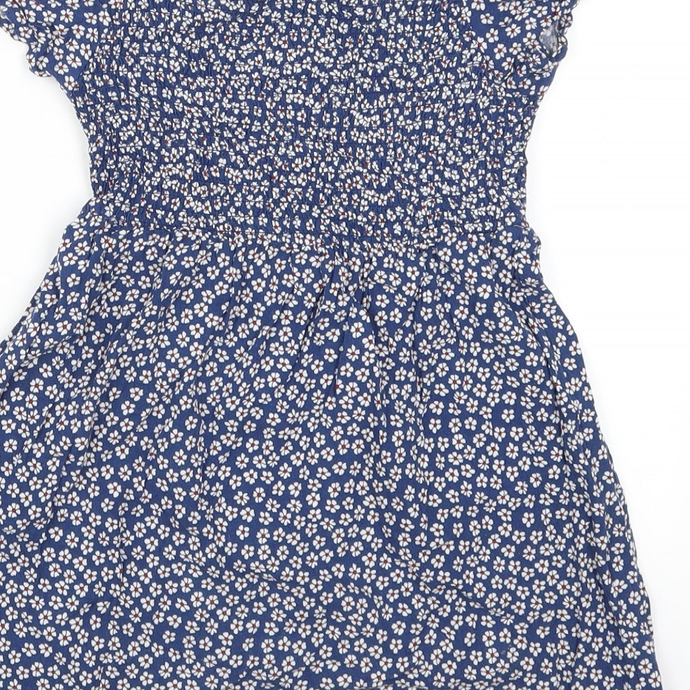 Primark Girls Blue Floral  A-Line  Size 7-8 Years
