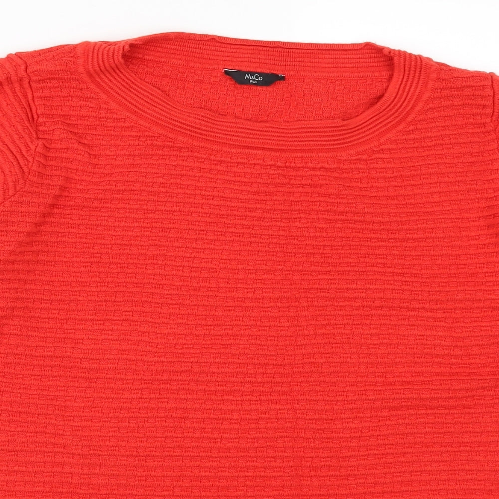 M&Co Womens Red   Pullover Jumper Size 22