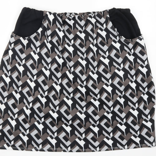 Polka Got Womens Grey Geometric  A-Line Skirt Size 36