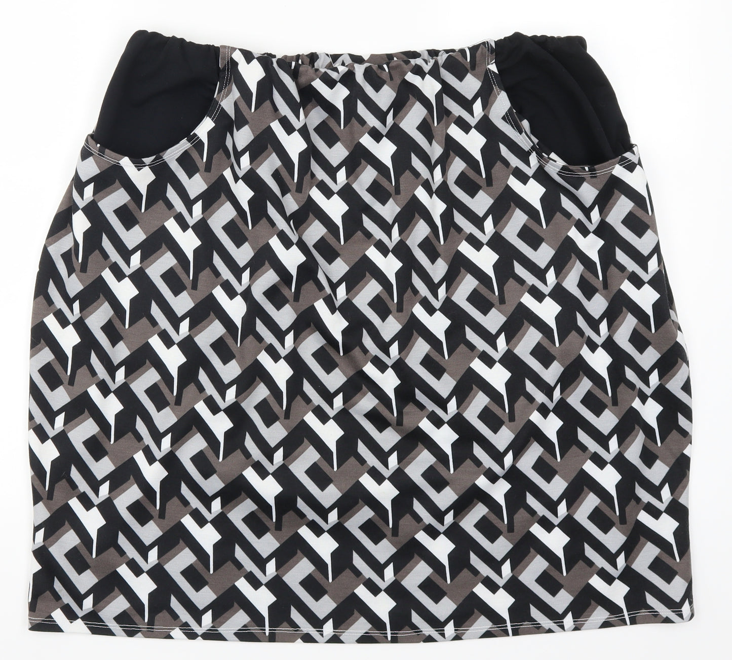 Polka Got Womens Grey Geometric  A-Line Skirt Size 36