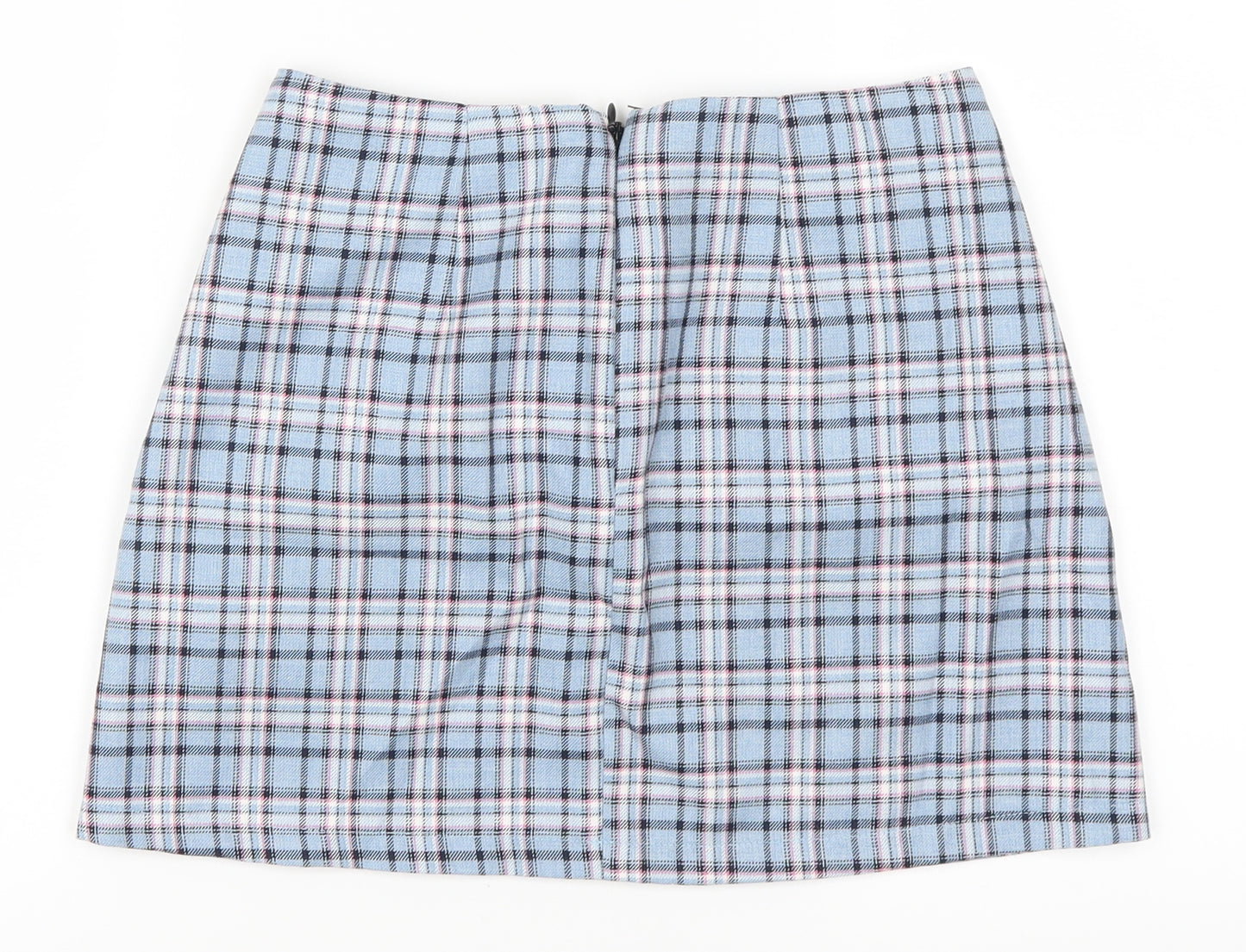 Preworn Womens Blue Check  A-Line Skirt Size XS