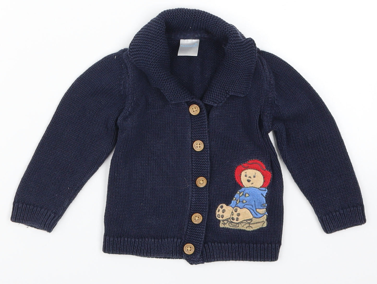 F&F Boys Beige   Cardigan Jumper Size 9-12 Months  - Paddington Bear