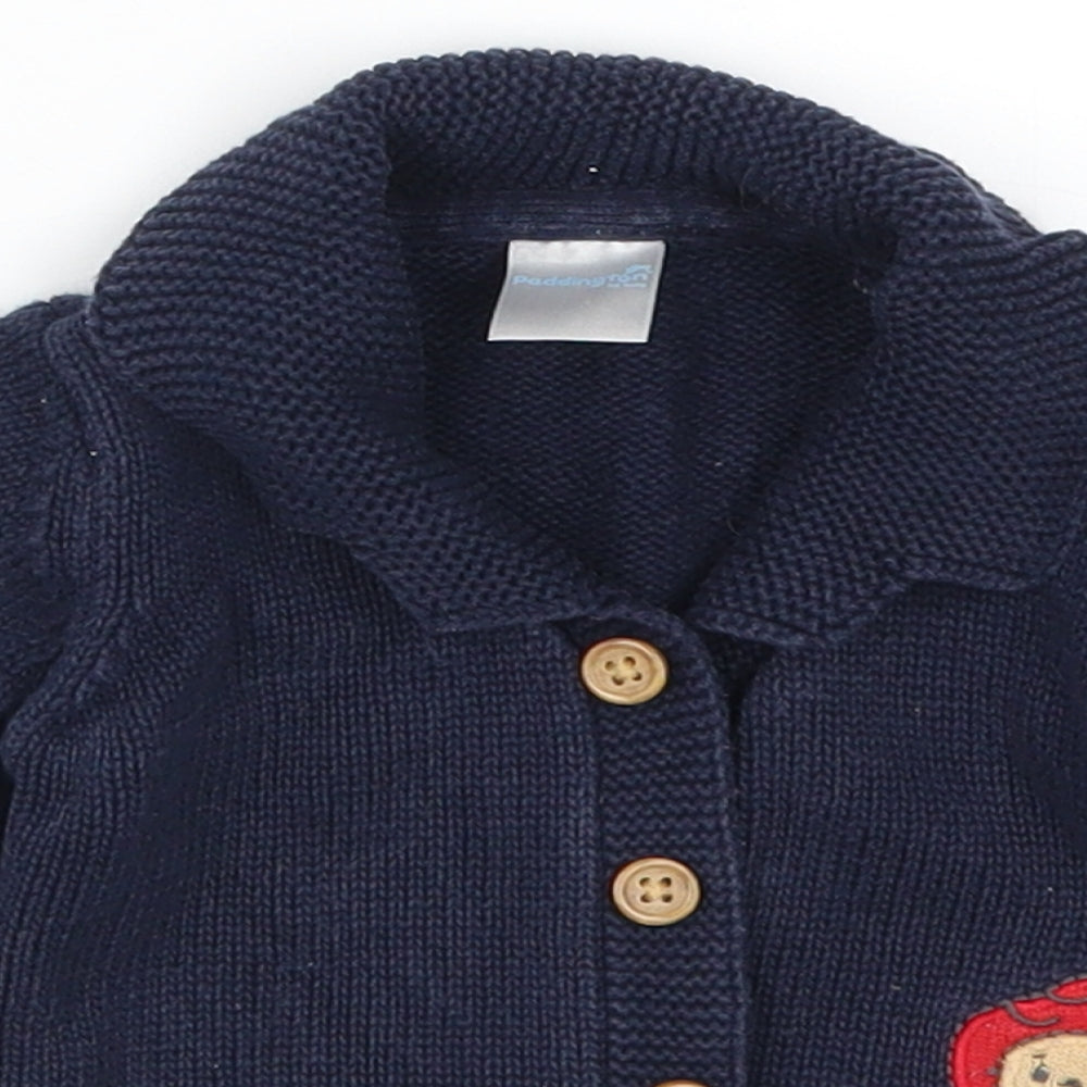 F&F Boys Beige   Cardigan Jumper Size 9-12 Months  - Paddington Bear