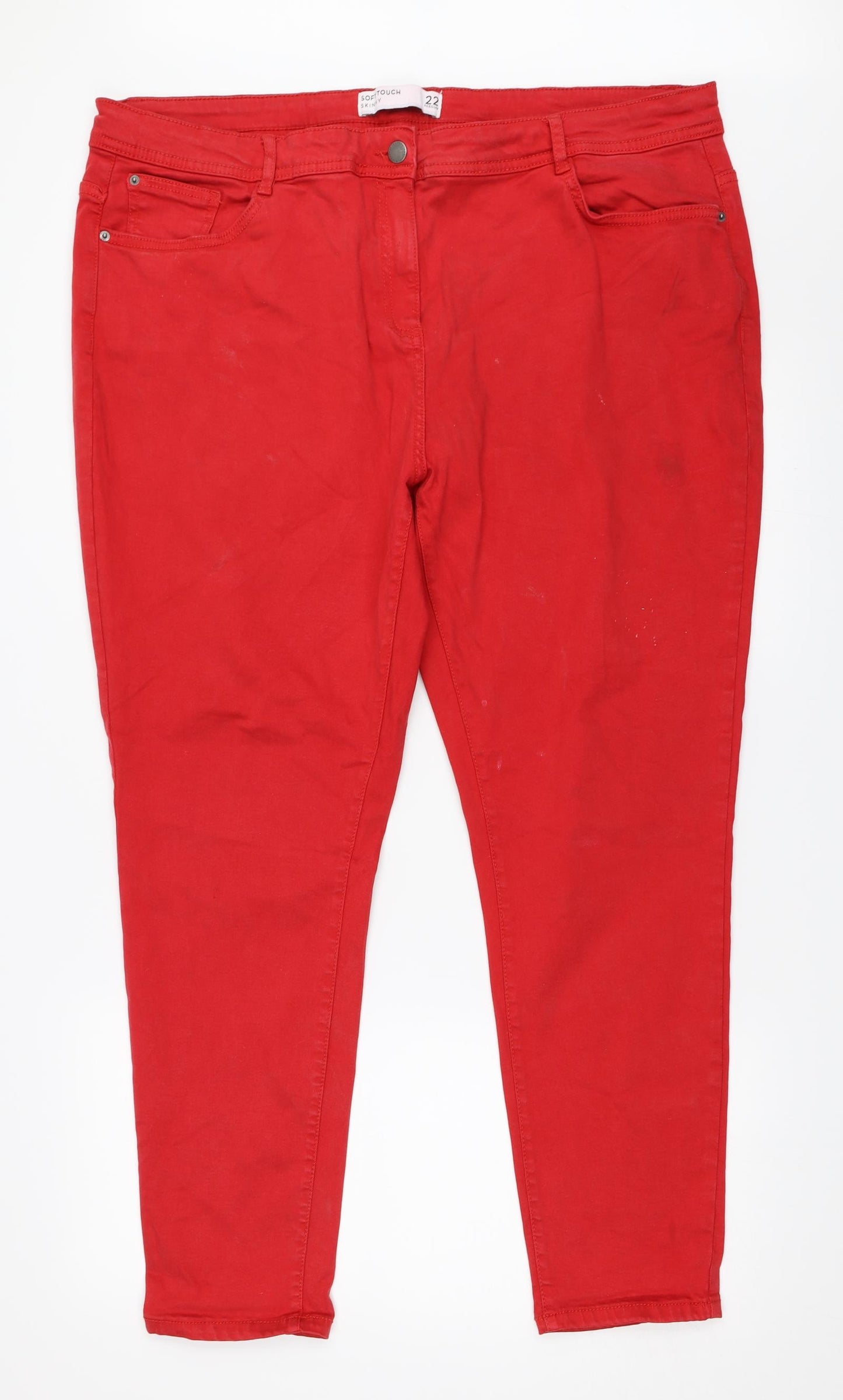 NEXT Womens Red   Skinny Jeans Size 22 L28.5 in