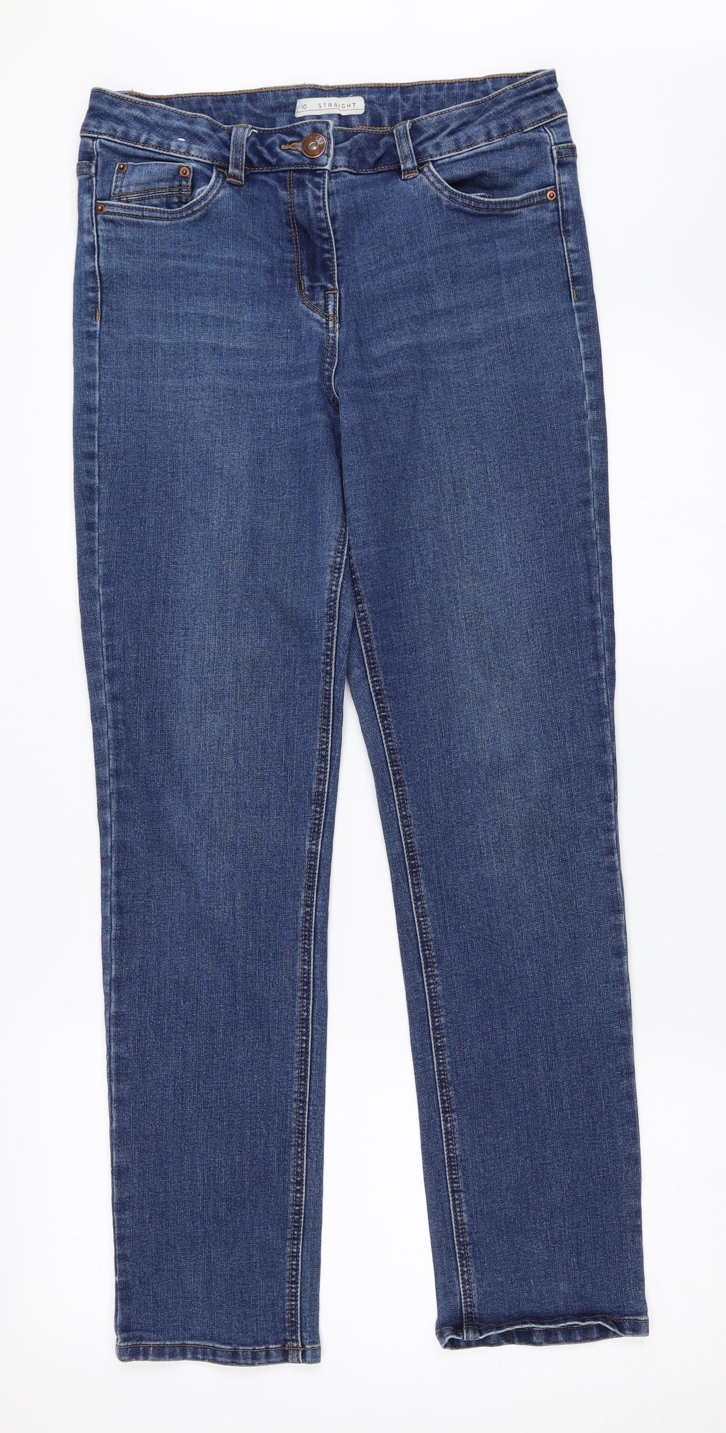 Nutmeg Womens Blue  Denim Straight Jeans Size 10 L29.5 in