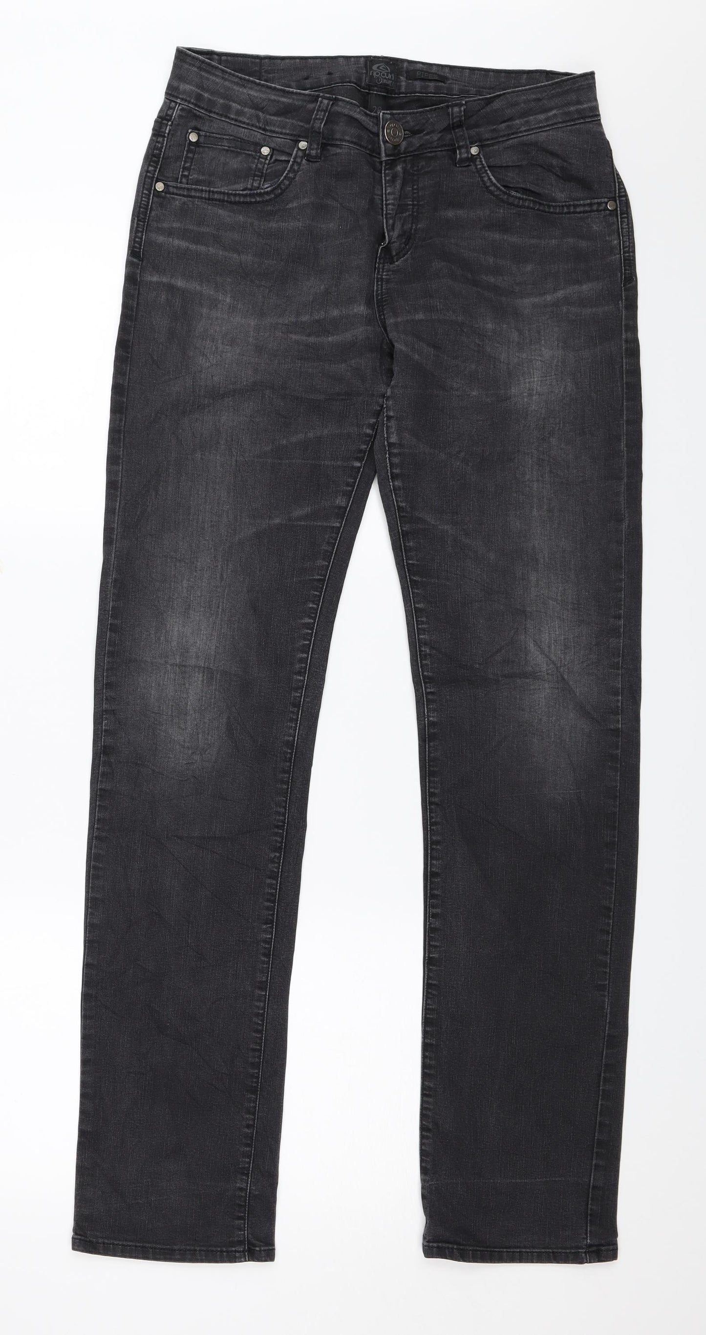 RIP CURL Womens Black  Denim Straight Jeans Size 28 in L31 in