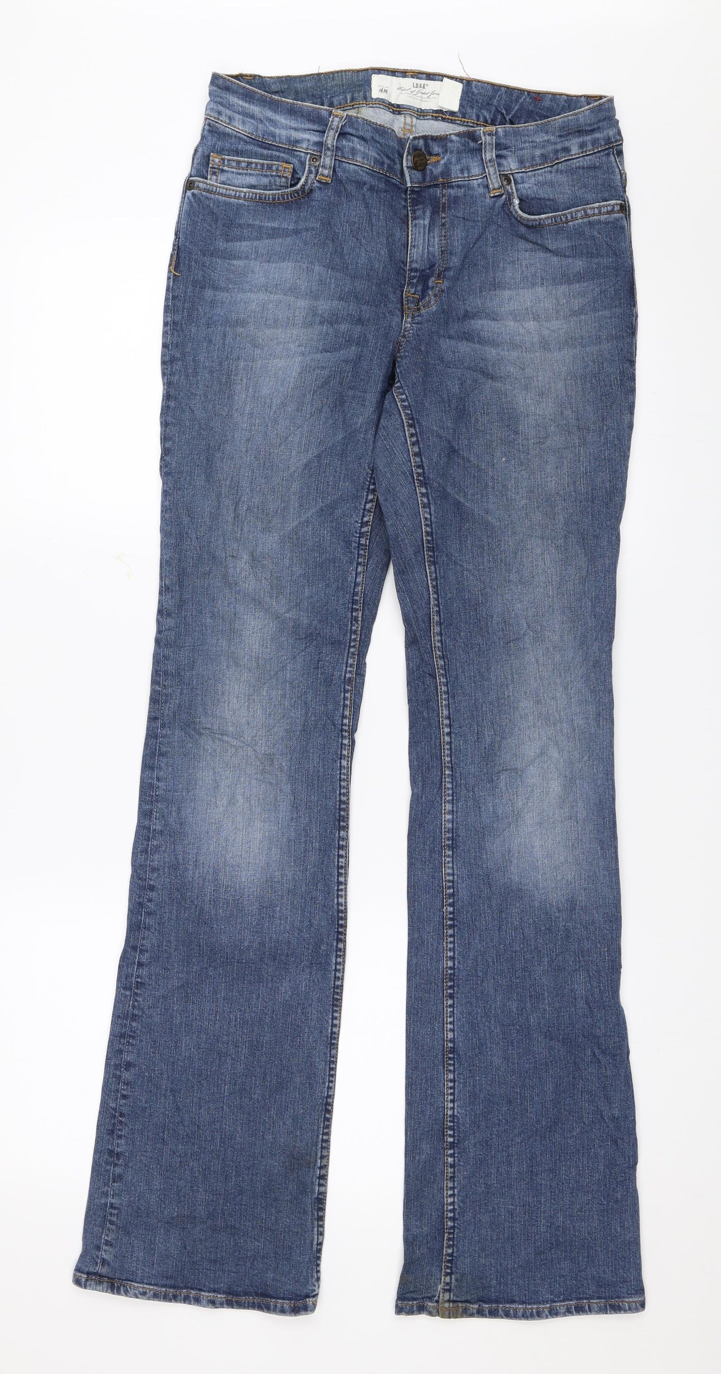 H&M Womens Blue  Denim Bootcut Jeans Size 27 L33 in