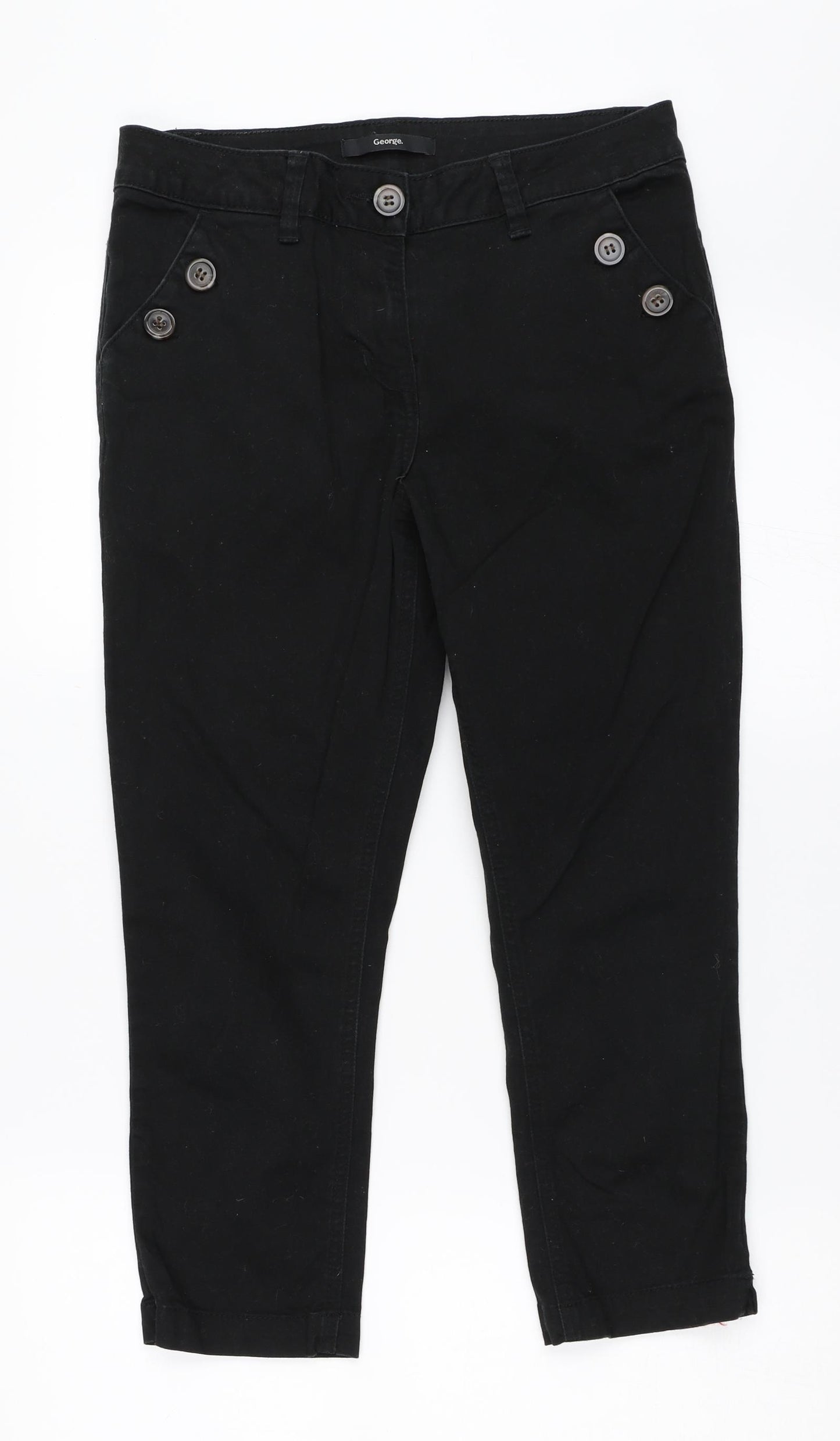 George Womens Black   Cropped Jeans Size 8 L22 in
