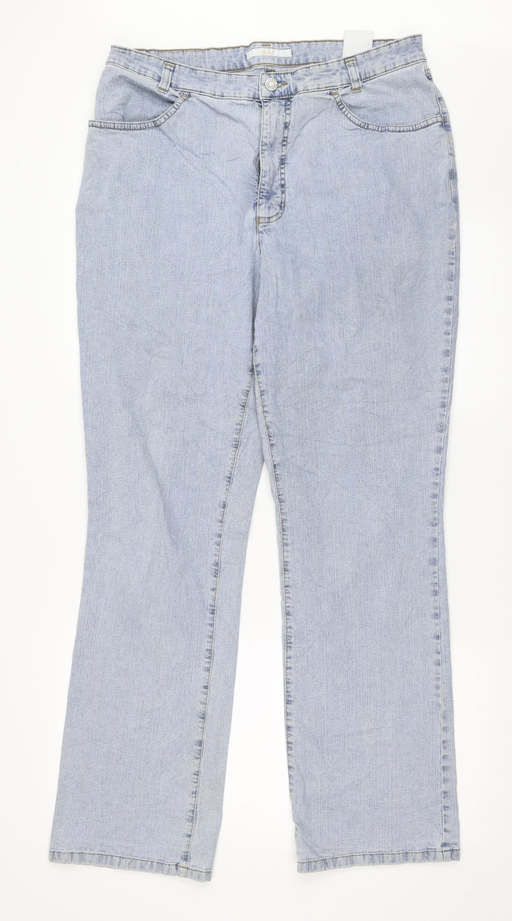MAC Womens Blue Denim Straight Jeans Size 32 in L31 in