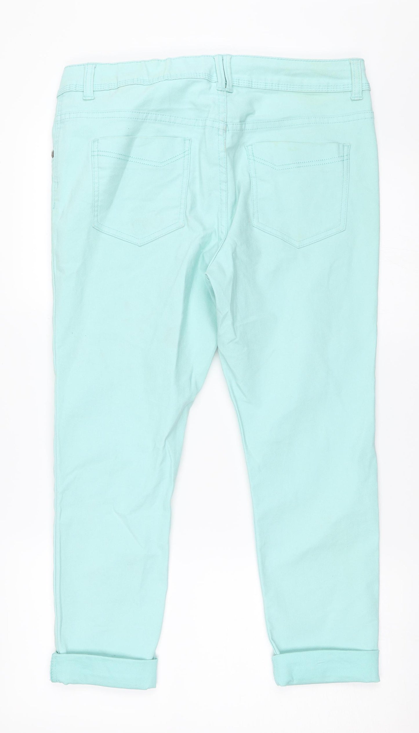 George Womens Blue  Denim Cropped Jeans Size 14 L24 in