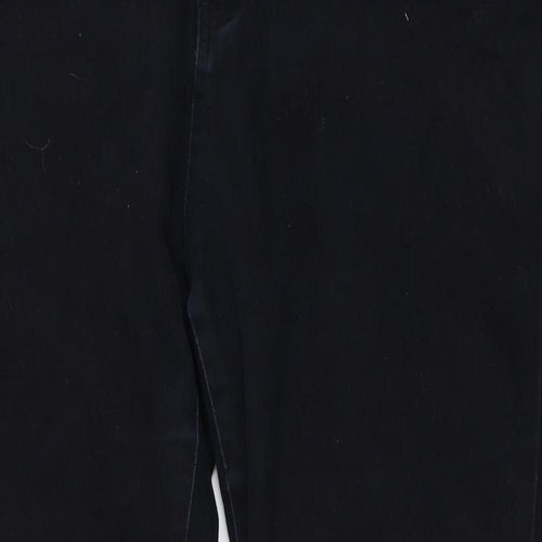 Blue Fashion Womens Black  Denim Straight Jeans Size 34 in L29 in